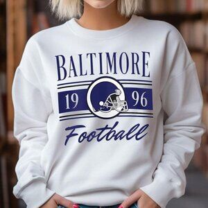 Vintage Ravens Football Sweatshirt Retro NFL Crewneck Baltimore Classic Fan 05